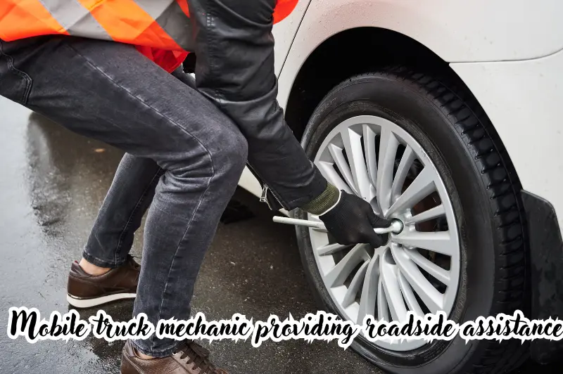 mobile truck mechanic providing roadside assistance