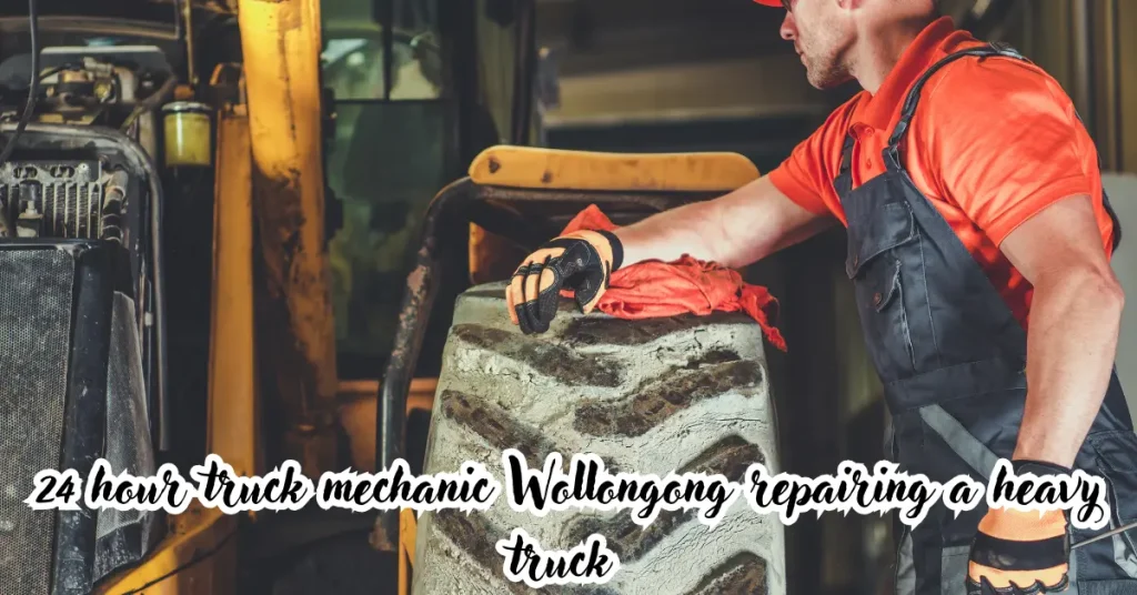 24 hour truck mechanic wollongong repairing a heavy truck