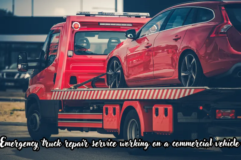 emergency truck repair service working on a commercial vehicle