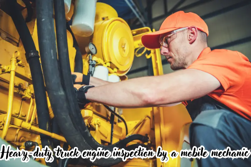 heavy-duty truck engine inspection by a mobile mechanic